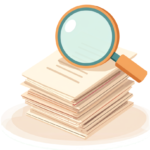 Magnifying glass over a stack of 2026 P6 Maths prelims papers