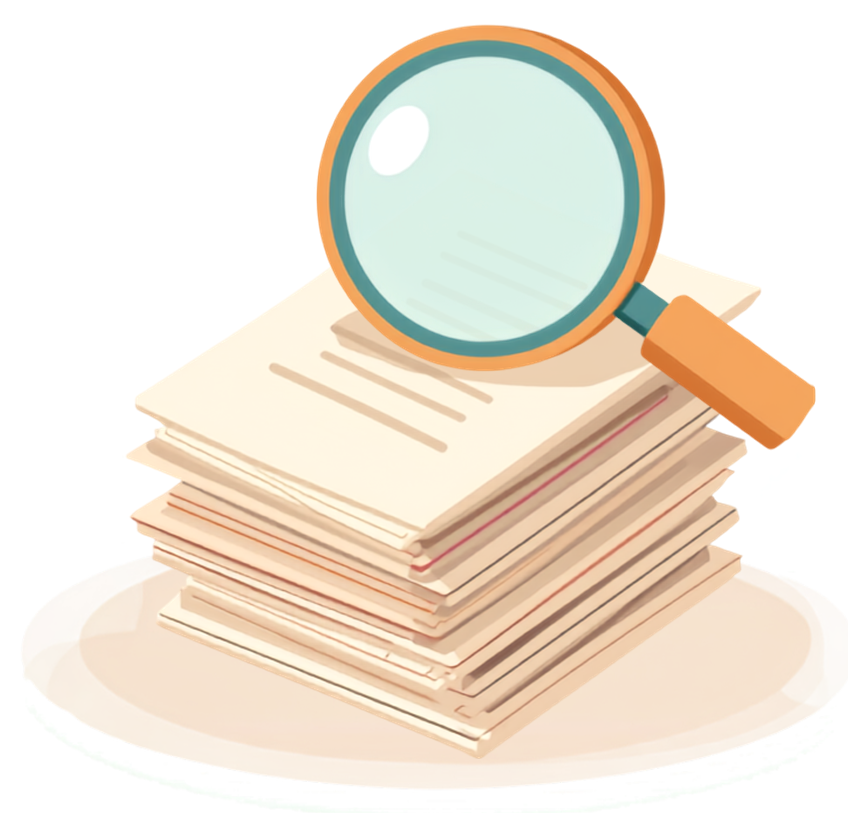 Magnifying glass over a stack of 2026 P6 Maths prelims papers