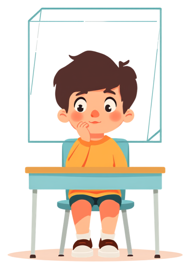 A child puzzling over a shape in a P6 Maths angle question